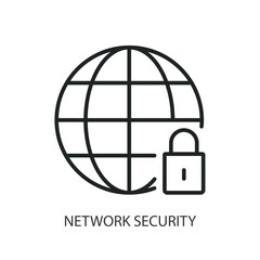 Network security thin line vector icons.