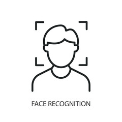 Face recognition thin line vector icons.