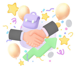 Strategic Business Partnership Handshake Achieving Success Growth Profits Financial Investment Trust Collaboration Development Positive Outlook Milestone Winning Agreement