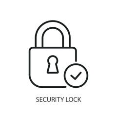 Security lock thin line vector icons.