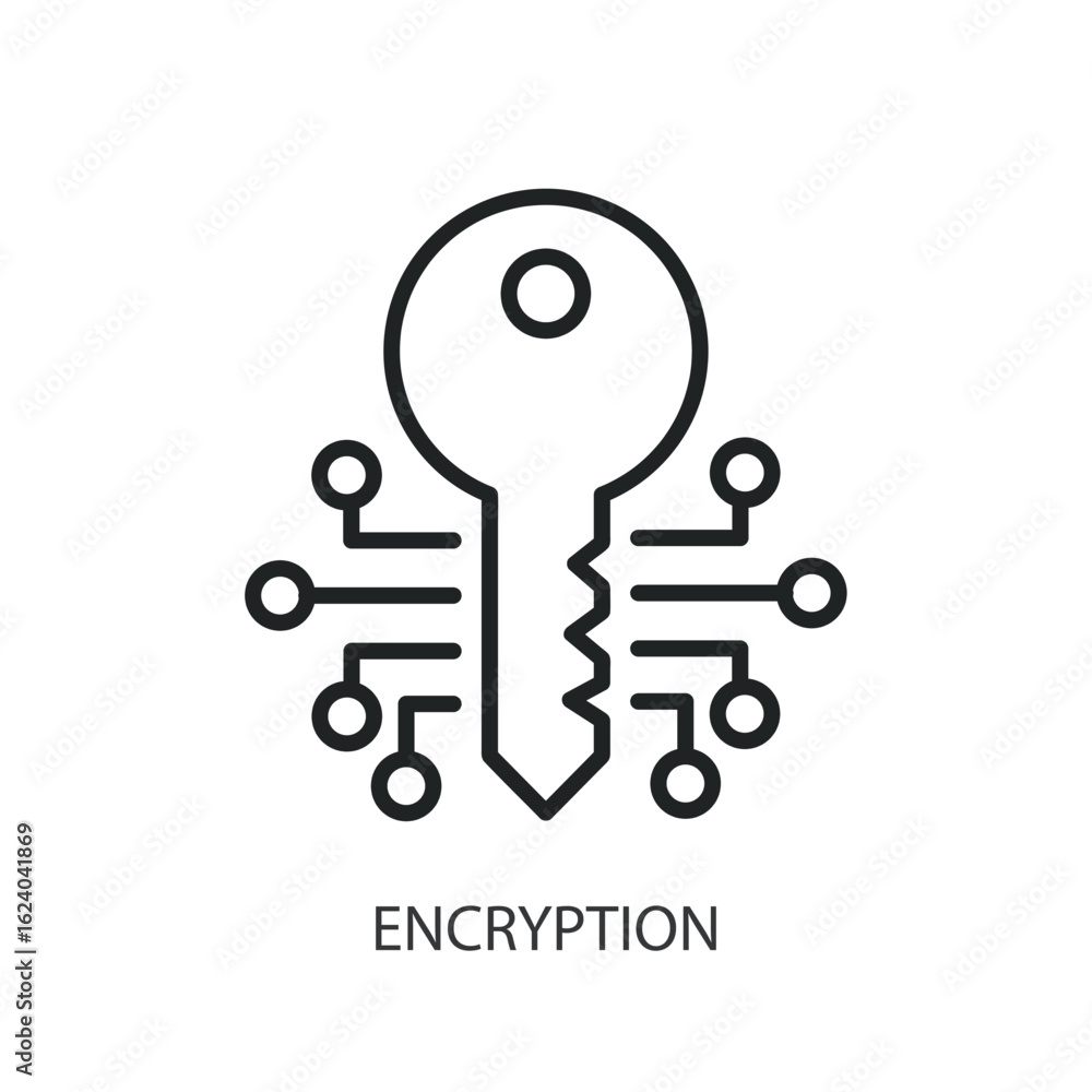 Sticker encryption thin line vector icons.
