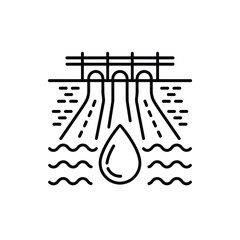 Water flow through dam spillways