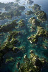 Fototapeta premium Breathtaking Aerial Views of Stunning Archipelagos: A Visual Journey Through Nature's Island Masterpieces from Above