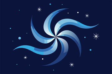 Fototapeta premium abstract swirling snowflake wallpaper with glitter.eps