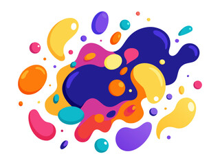 Colorful Liquid Splash Art with Gradient and 3D Effect