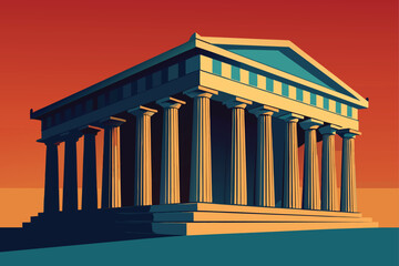 Obraz premium ancient-greek-temple-with-doric-columns--.eps