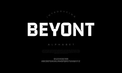 Modern bold stencil font perfect for sport, tech, and urban design themes. Strong presence and clean cuts