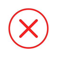 Obraz premium Illustration of a red cross mark icon