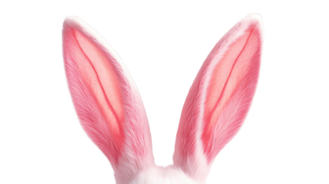 bunny ears on white background
