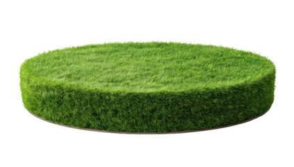 Circular grassy platform