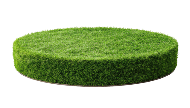 Circular grassy platform