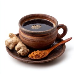 Ginger Coffee in Earthenware Mug
