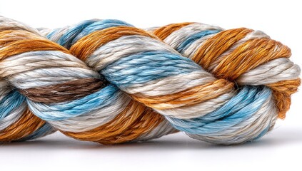Close-up of colorful yarn skein