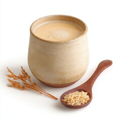 Creamy Rice Milk in a Rustic Mug