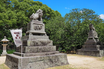 Obraz premium 萩城跡指月公園の風景（山口県）