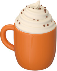 Orange Mug of Whipped Cream Delight A Sweet Treat