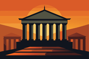 Obraz premium building-silhouette-in-neoclassical-style--.eps