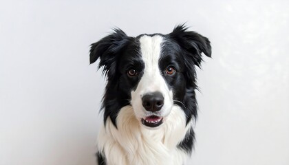 Fototapeta premium Black and white border collie portrait (1)