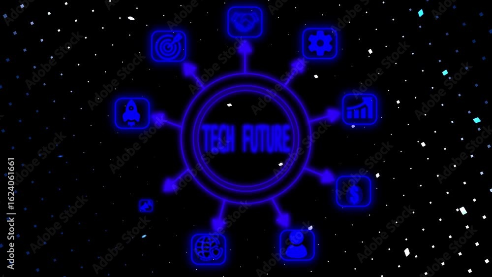 Poster tech future ,business networking.4k video