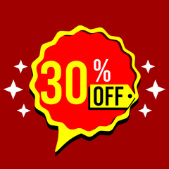 30% off thirty percent off 30%off red 30 % off promotion, retail, sale, offer, price, business finance, percentage, buy, clearance, money, marketing, economy, discount coupon, gift, card.