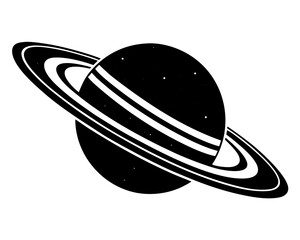 Saturn silhouette vector illustration