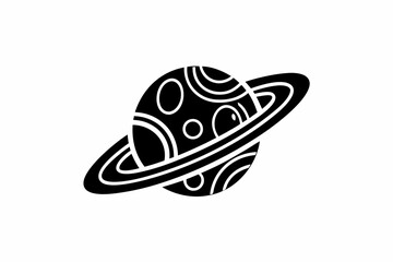 Saturn icon silhouette vector illustration