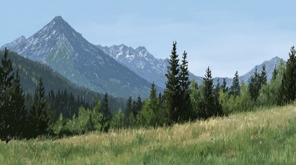 Serene Mountain Vista: A Summer's Day in the Alps