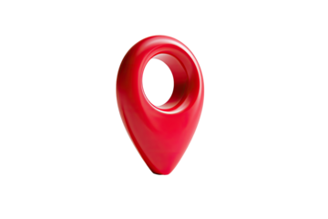 Red 3D map marker on black background