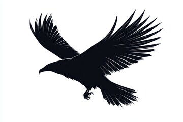 Obraz premium Hovering elemental bird icon vector illustration isoleted on white background in black silhouette complex photo .
