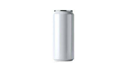 Blank, white aluminum can.  Empty beverage container