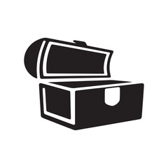 open treasure chest icon  illustration flat