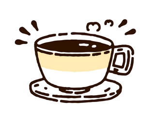 Obraz premium 魅惑の香りコーヒー - 心温まる手描きイラスト