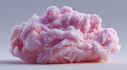 A fluffy, pink, cloud-like mass against a neutral background