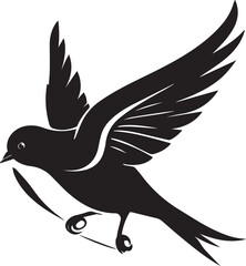 Graceful Flight: Stylized Silhouette of a Swallow in Motion