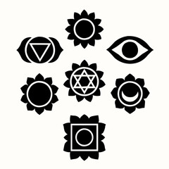 A vector gear icon set with a circular flower pattern is a symbol of technology and machinery design