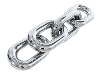 Polished metallic chain links