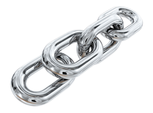 Polished metallic chain links