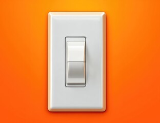 White light switch on orange background