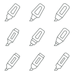 Outline Style Highlighter Marker Icons