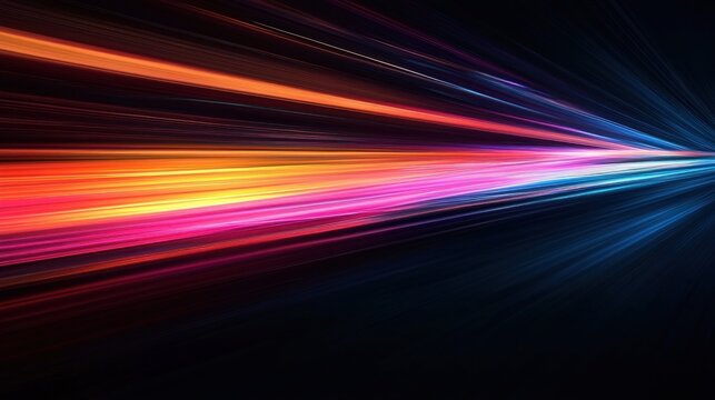 A vibrant, colorful abstract light painting with streaks of pink, orange, and blue against a black background.
