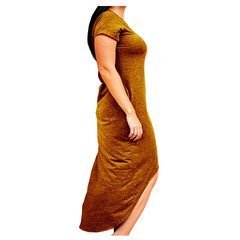 Show Off Your Designs In A Professional Manner With This Side View Alluring Dress Mockup In Scarlet Ibiz Color.