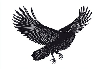 Obraz premium Landing turkey icon vector illustration isoleted on white background in black silhouette complex photo .