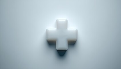 Obraz premium White Cross Shape on Smooth Surface