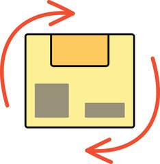 Return package with circular arrows