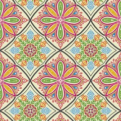 vector seamless Mediterranean marble pattern with flowers