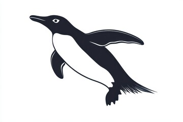 Obraz premium Leaping penguin icon vector illustration