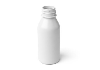 White plastic bottle isolated on white background