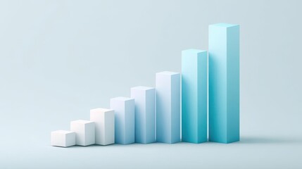 Minimalistic Blue 3D Bar Graph