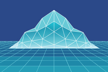 Low Poly Dome on Blue Sky Background
