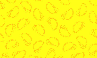 Mango pattern. Seamless pattern with Mango. Fruits background Vector illustration